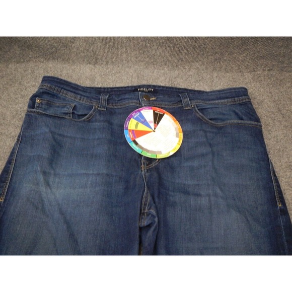 Fidelity Jimmy Straight Jeans Mens Size 40 Blue Dark Wash Faded Style Denim - Picture 2 of 11